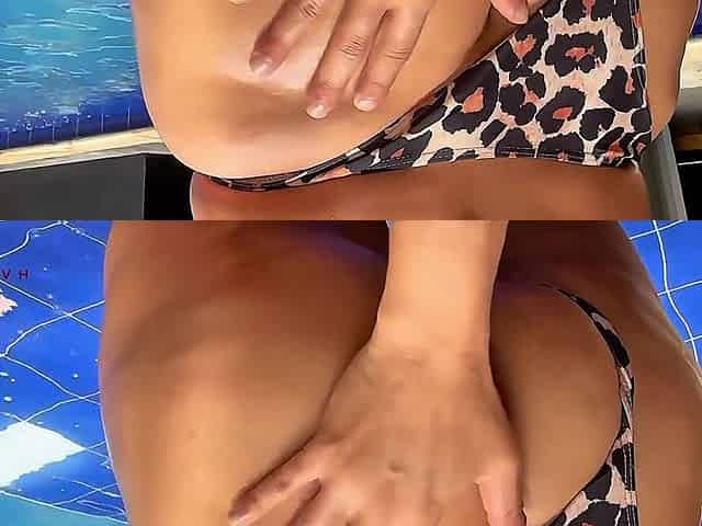 I Have Sex in the Outdoor Pool with My Huge Tits and Big Ass Covered in Oil - Savannah Watson