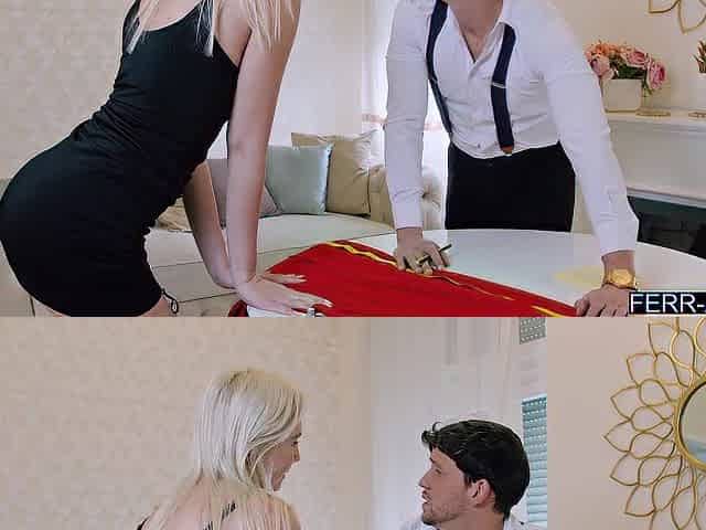 Sexually excited Golden-haired Spoiled Nymph Uses Her Tailor to Satisfy Her Raunchy Hunger - Cla...