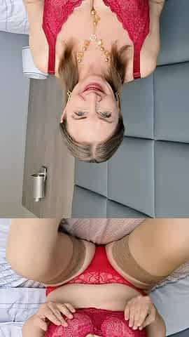 Dirty Talk, Pussy Fucking, Red Lingerie and Stockings