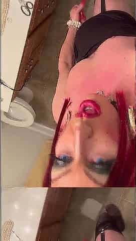 Sissy wench in the mirror