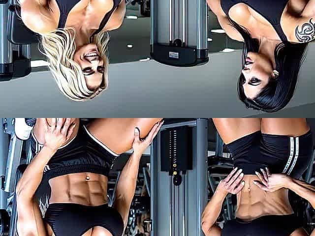 Female Bodybuilders stripped in the gym !! (Exposed in Public AI-Entertainment)