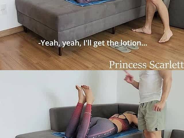 Pervert Massagist Massages and Worship Scarlett Feet