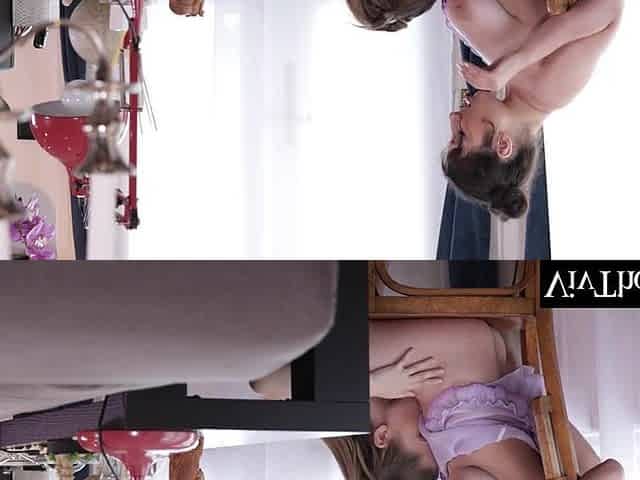 Angel licks her girlfriend's vagina whilst that babe's on a clip call