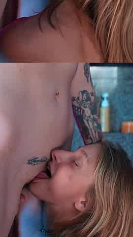 2 Horny Lesbians Have Fun in the Shower