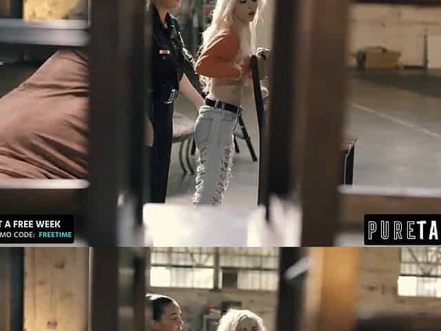 Tiny Golden-haired Kenzie Reeves Rimmed By Hawt Policewoman
