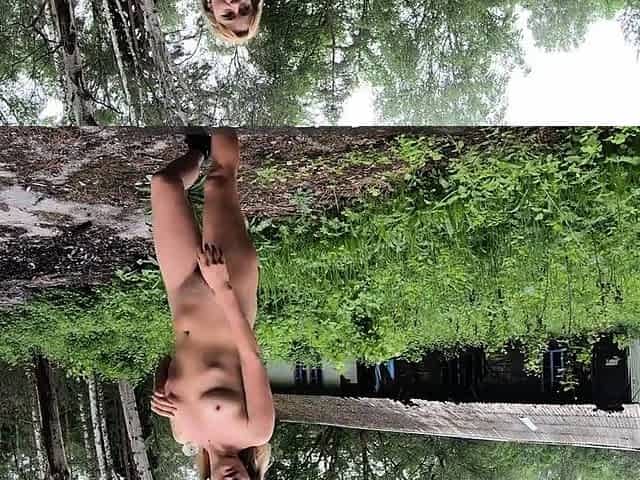 Blonde Solo Exhibitionist in an Abandoned Camp