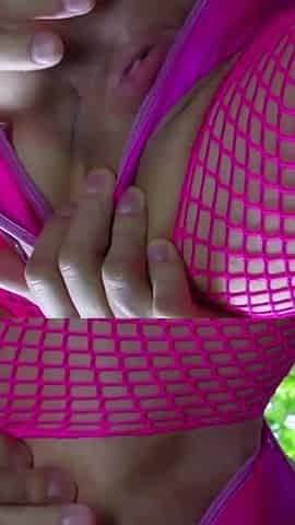 Anal brunette in fishnets fucking hard