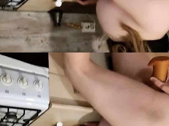 Pregnant Girl's Pussy Filled with Warm Cum
