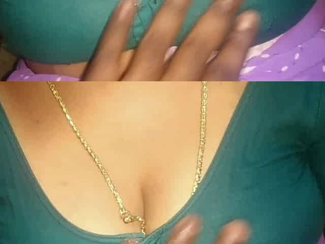 Indian Hot Tamil Aunty Beauty Boobs Show with Young Man
