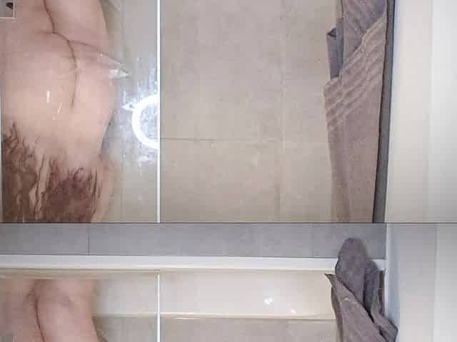 German Amateur BBW MILF Is Surprised While Showering