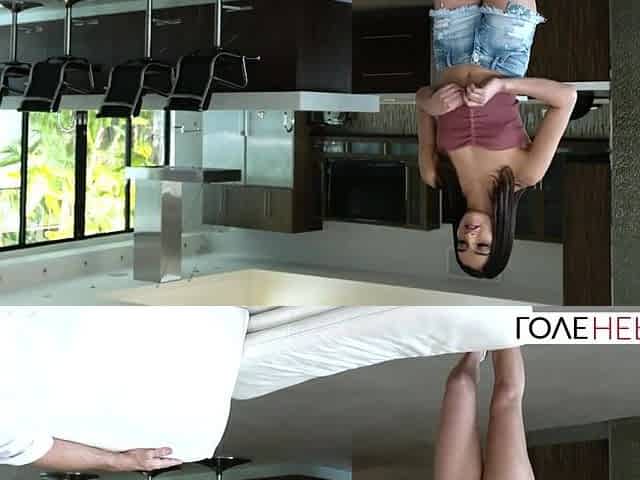 LoveHerFeet - Cute Teen Brunette hair Foot Bangs a Large Jock Sugar Dad