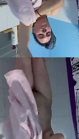 After showering and masturbating