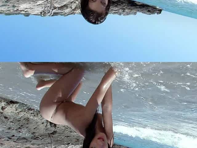 Jessica Blue as a Mermaid, This Blue Eyed Babe Is Sttripong at the Beach