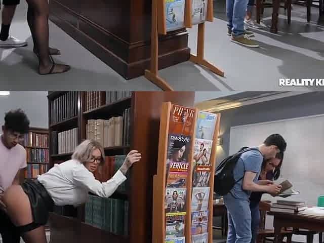 Goofing Off In A Library - Inked Milf And Christina Savoy