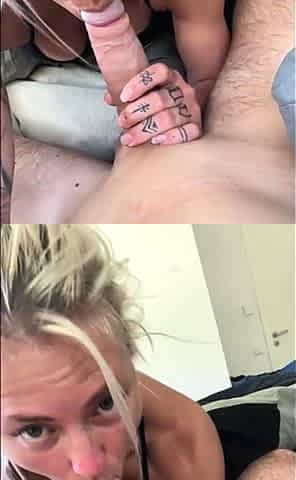 Sexy amateur blonde blowjob amp cumshot HD