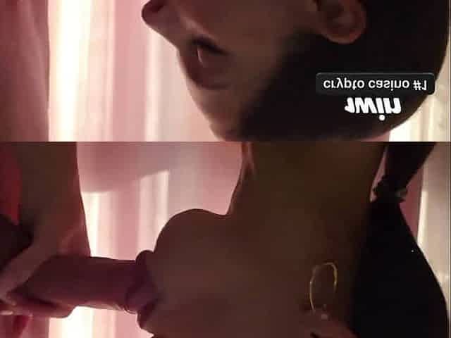 Deepthroat blowjob and fat popshot on face - 18-25 fledgling sex industry star jizz on gullet HD porn.