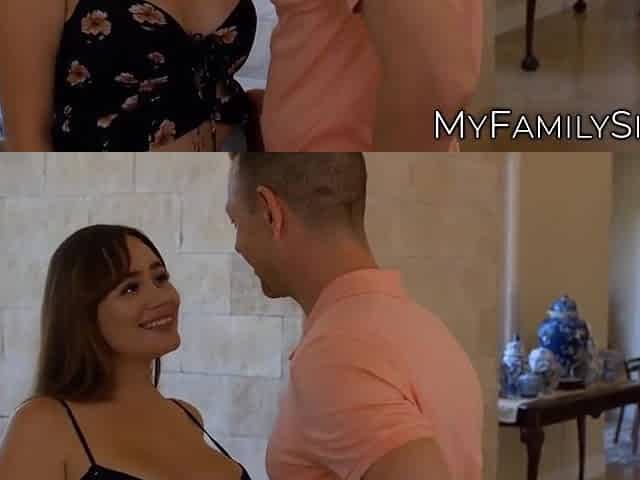 Gina Diamond - Thick Stepdaughter Rides Her Stepdads Cock With A Big Smile