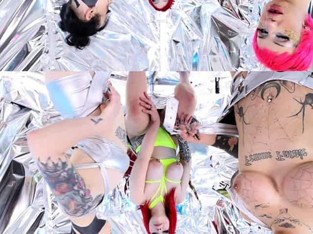 Orgy with five sexy tattooed ladies