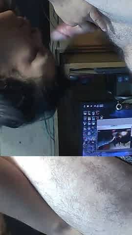 On Her Knees Blowjob #1 - Sucking Hot Cum Into Her Mouth