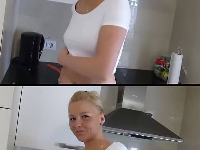 Fucking my Brother's Wife in Kitchen with Creampie