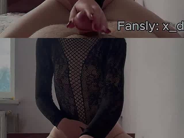 Cute Brunette hair in Bodysuit Dominates Your Weenie and Rides U Hard