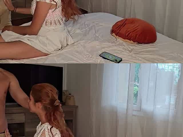 Cute Busty Redhead Teen Cheats With Roommate