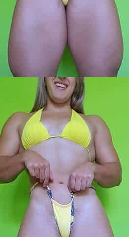 Blonde solo jerking off