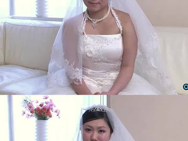 The recent Oriental bride remains attired in her bridal gown through a visitor's arrival