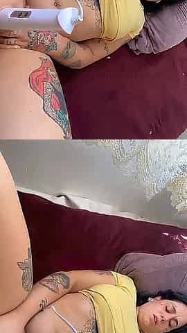 Wicked old floozy shows off to her stepson