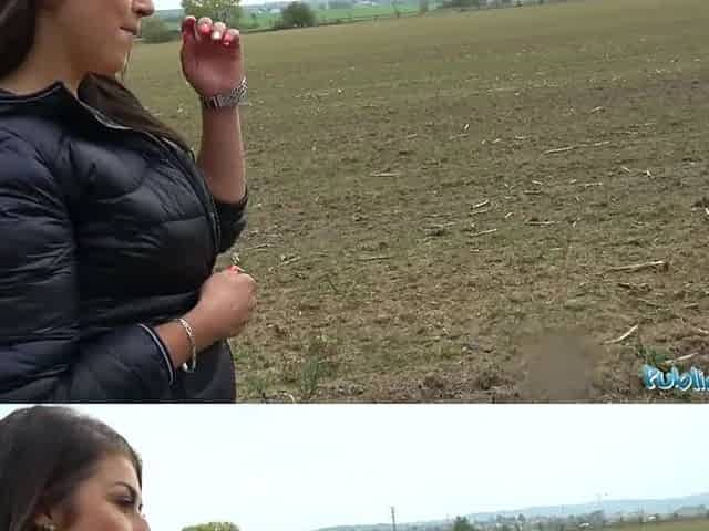 Public Agent Taut breasty minx Czech cunt banged doggy position in forest