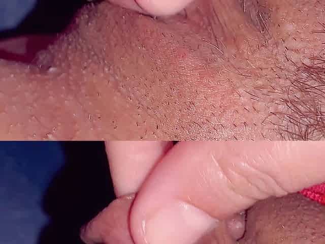Climax from clitoral rubbing. Bizarre close-up.