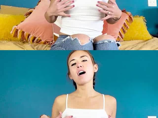 Small titted teen from EU masturbating