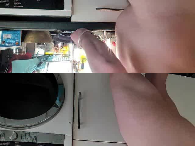 naked in the kitchen