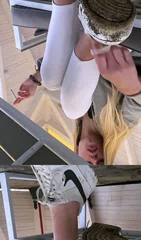 European blonde solo masturbating
