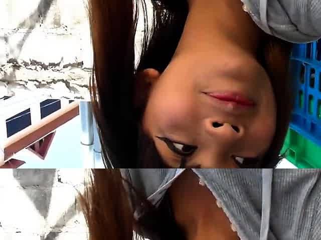 Skinny girl making big cock disappear
