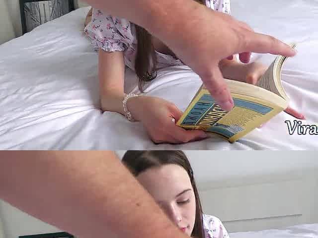 Nice-looking 18yo Dakota Sees Knob 1st Time and Tastes Cum