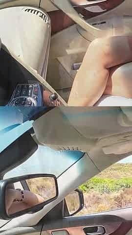 Hitchhiker Pissing 3 Time Out of Window of a Car in Motion