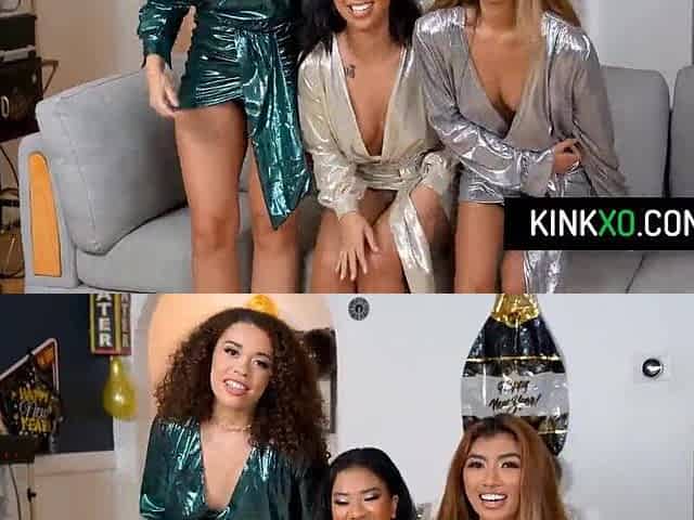 Chap Screw 3 Sexy Ebony Cuties Simultaneously At The Recent Year Party