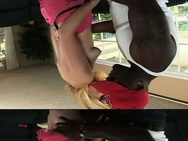 Busty blonde slut gives big cock a juicy blowjob in POV