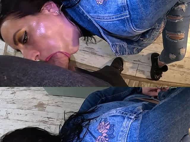 Hardcore Tease & Double Cum on My Ripped Jeans and Open Denim Jacket