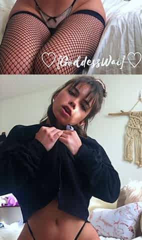 Sexy brunette wearing stockings masturbates webcam