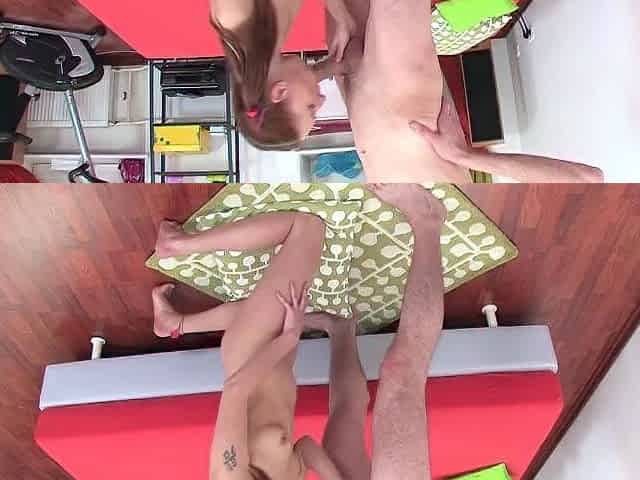 Horny blonde russian teen blowjob fucking