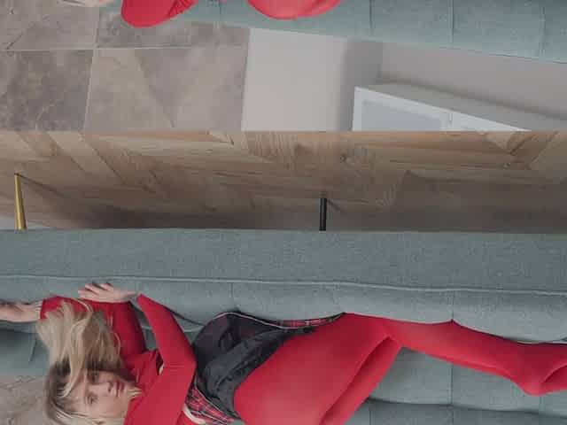 Cock craving Yuri in stunning nylon lingerie, begging for anal