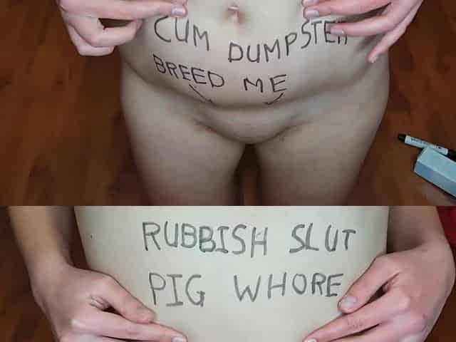 Worthless Slut Masturbating, Humiliating Herself for Her Customer