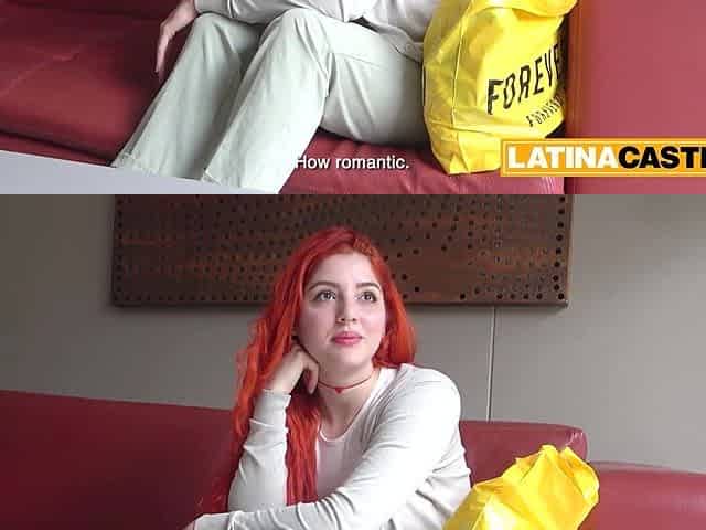Full-bosomed Redhead Teenage Strips and Gets Got laid On Red Linger