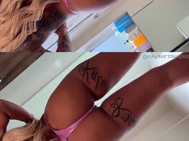 Gorgeous tatted pawg takes hard schlong in steamy shower