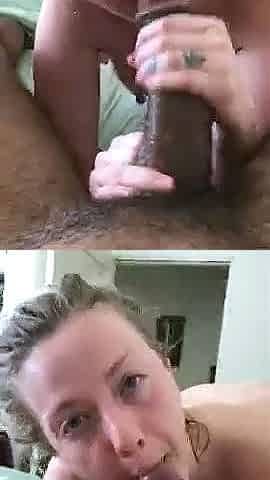 Tan blonde MILF sucks and fucks a big cock