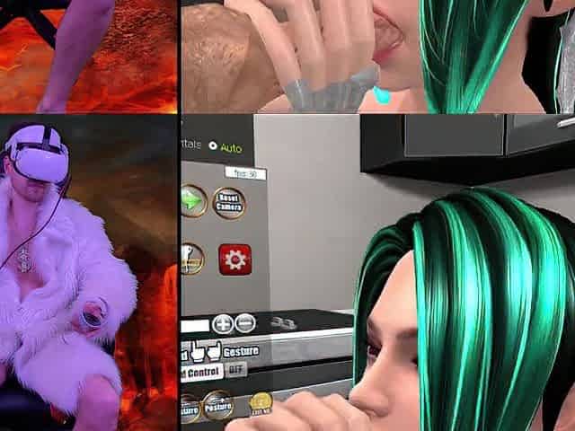 Screwing a succubus in VR game "Succubus' Helping Hand". Interactive game in virtual reality