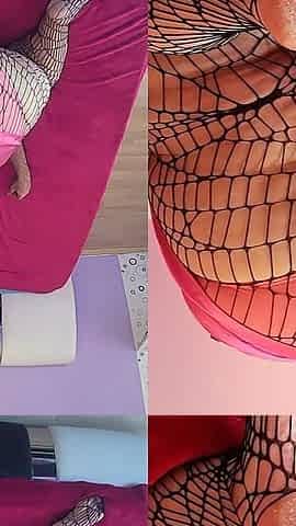 Spider net pantyhose facesitting by a SSBBW