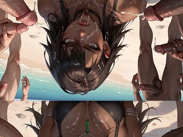 Beach Orgy! a Scorching Dark-hued Queen Has Orgasmic Busts on Golden Sands in the Best XXX Scene!